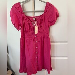 Pink bottom down summer dress